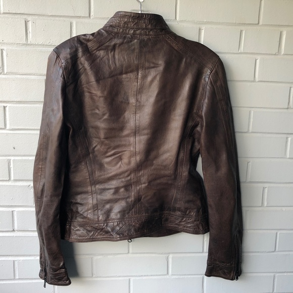 NWOT m0851 Chocolate Brown Leather Jacket - Picture 7 of 11